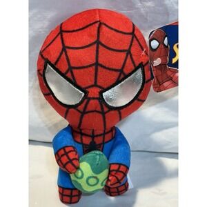 Marvel, Spiderman with Egg Easter Basket Stuffer Plush Clip Red 6"